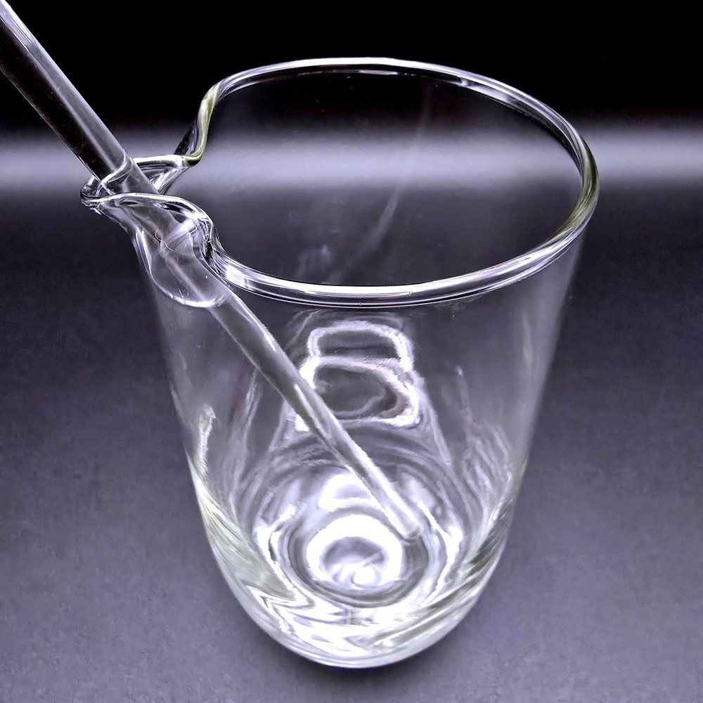 Hand Blown Clear Glass Heart Rim Cocktail Mixing Pitcher with‎ Glass Stir Rod
